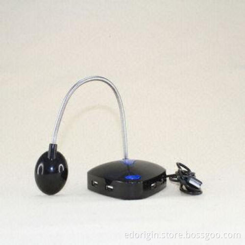 USB Hub LED Light with 4-port USB2.0 Hub, Foldable and Angle Adjustable, Logo Can be Printed On It